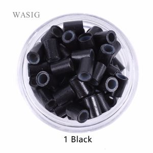 Microbeads 500pcs 4.5mm Lined Silicone Copper Tubes Microlinks Loop Rings Hair Beads for Human Hair Extensions Braids Tool 7 Color Optional 230811