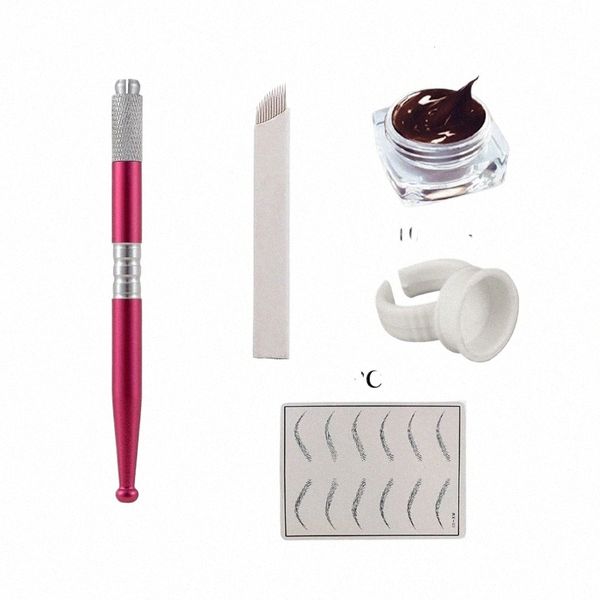 Kit de microblading pour sourcils, outil à main, accessoires pour broderie de sourcils, kit de tatouage de maquillage permanent, D5d5 #