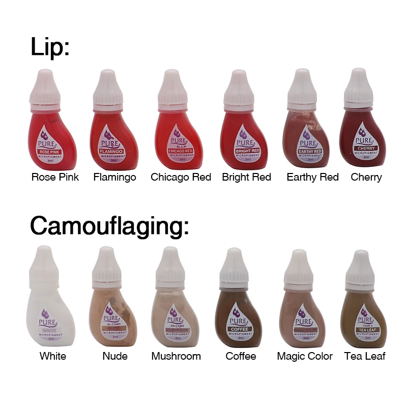 Microblading Tattoo Pigment Permanent Eyebrow Tattoo Ink Pure Micropigment Mushroom Olive Tattoo Coloring Paint Makeup Supplies