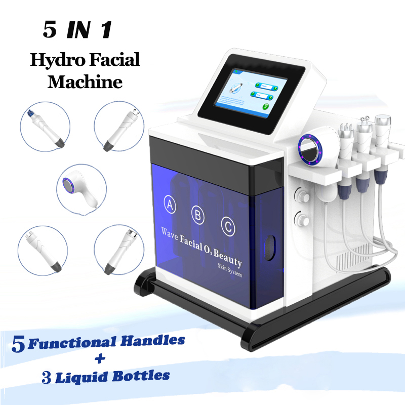 Microdermabrasion for pigmentation ultrasound peeling rf skin lifting beauty machine galvanic microcurrent facial cold hammer device 5 handle