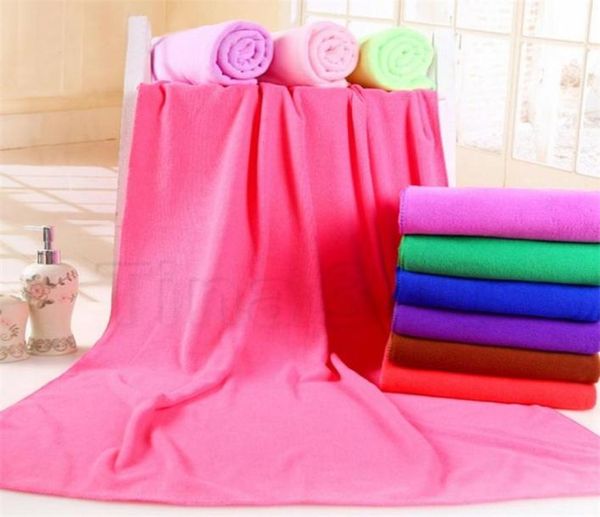 Serviettes de bain en microfibre Place Drying Bath Reharothin de douche serviette de sessages de sessages de camping Travel Towels Pouche de nettoyage des serviettes de nettoyage 70x140cm4767902