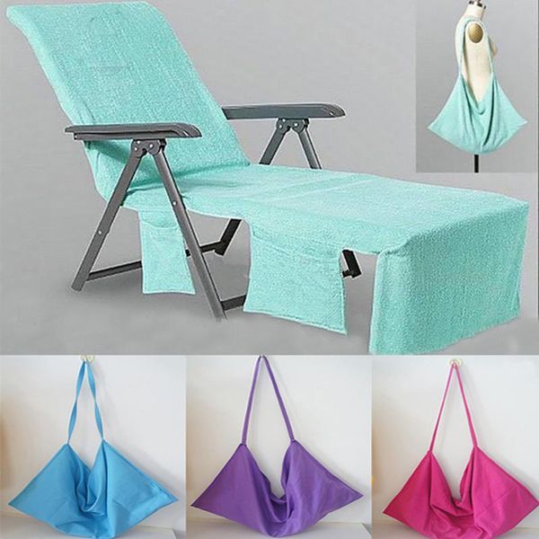 Couverture de chaise de plage en microfibre serviette de plage couverture de chaise longue de piscine couvertures portables avec sangle serviettes de plage couverture Double couche YD0315