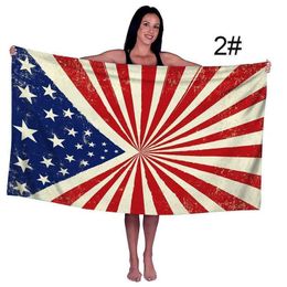 MicroFiber Beach Towel American Flag Bath Handdoeken Digitale druk Zonnebrandcrème Zacht Absorberend verschillende patronen RRE15046