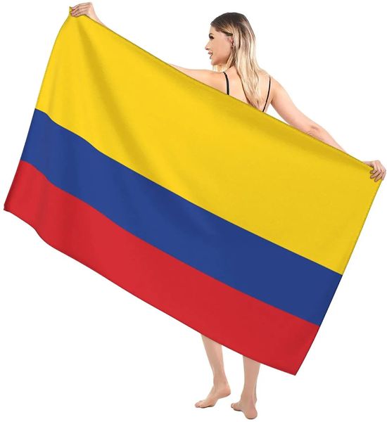 Toalla de playa de microfibra Bandera de Colombia Amarillo Rayas Rojas Toallas Patriotas Batio