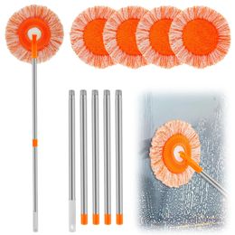 Mops de nettoyage en microfibre avec 230 cm Extension Polaire MOP ALIGNABLE ROND CHENILLE Magique pour le plafond mur