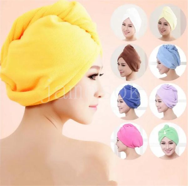 Serviette à cheveux sec en microfibre Séchante rapide Femme Dry-Hair Cape forte Dame Absorbante Douche Turban Tête de baignade Outils de bain DF192