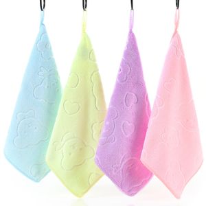 Microvezel reliëf vierkante handdoek 25*25 cm zeer absorberende kinderhanddoeken Promotionele handwashanddoek
