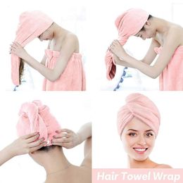 Microfibre Cheveux Séchante à séchage rapide serviette de bain enveloppe de salle de bain turban sec de séchage rapide