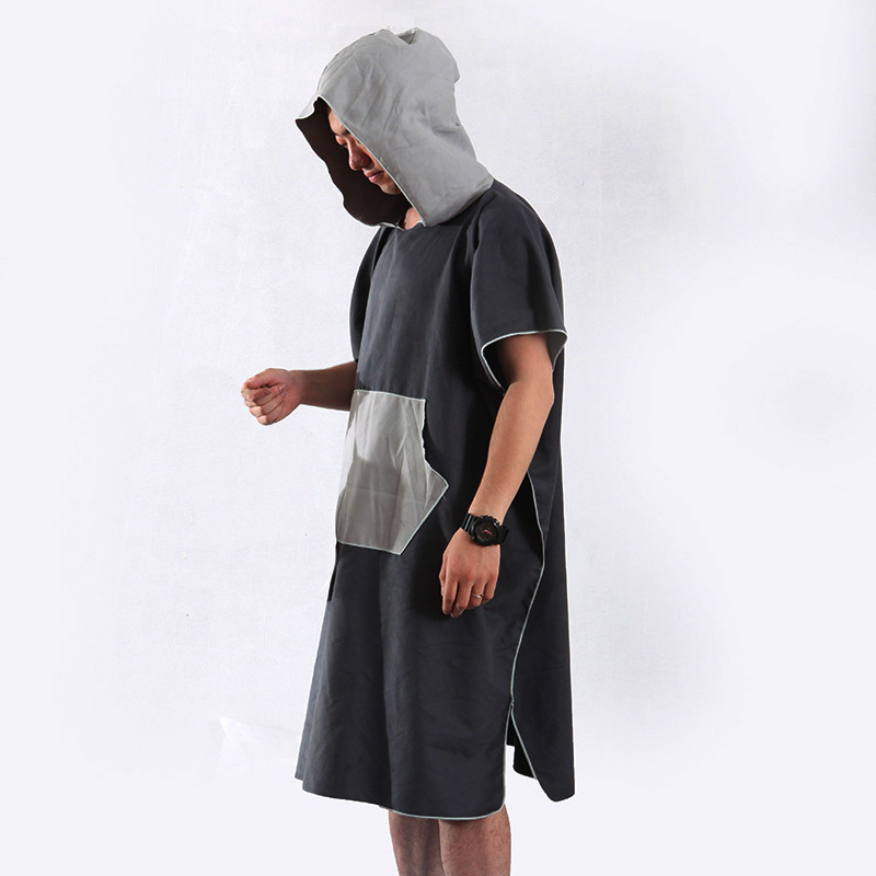 Plan à capuche à capuche microfibre Serviette de robe Poncho Robe de bain en tissu Terry Lightweight
