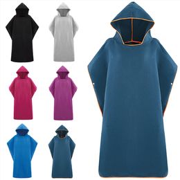 Microfiber Sneldrogende wetsuit veranderende gewaad poncho handdoek met capuchon voor zwemmen, strand, lichtgewicht, strand surf poncho