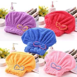 Microfibre épais molleton de corail absorbant capuchon à séchage rapide capuchon de confinement sac pour femme Turban bonnets de douche serviette pour cheveux secs RRD79