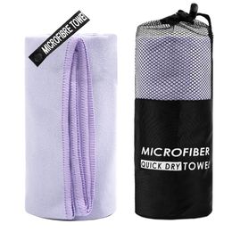 Serviettes de voyage en microfibre serviette à séchage rapide avec sac de transport et boucle de suspension rapide pour le camping Beach Gym Backpacking 240506