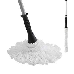 Microfibre Twist Mop Silver 575 pouces Plordes de poussière Lavage du sol de libération à la main Nettoyage avec 1 tête lavable amovible 240412