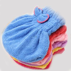 Toalla de baño de microfibra para secado rápido del cabello, gorro de toalla envolvente con lazo para Spa, accesorios de baño, gorros gruesos, gorros de ducha para mujer RRB13520