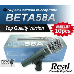 Echte transformator 10 stks Topkwaliteitsversie Beta 58 Een Vocal Karaoke Handheld Dynamische Wired Microfoon Beta58 Microfone Beta 58 A MIC
