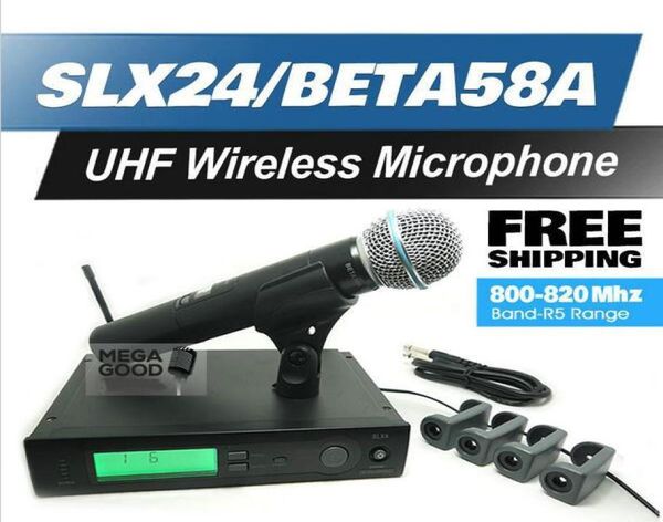 Microfono Microphone sans fil professionnel UHF SLX24BETA58 système sans fil de karaoké portable sans fil SLX 58A de haute qualité Mi6347908