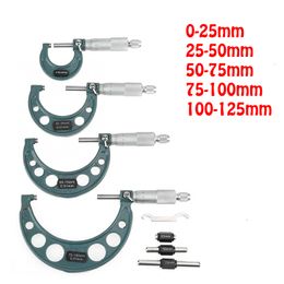 Micromètres extérieur micromètre à spirale 0-25mm25-50mm50-75mm75-100mm100-125175-200mmprécision 0.01mm jauge Vernier étrier outils de mesure 230620