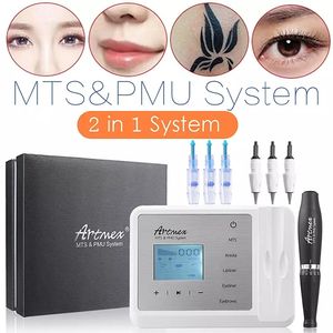 Microneedle ArtMex V9 Digitale permanente make -up Micro Bladeen Pen Wenkbrauw Voering Lip Pigmentatie Tattoo Machine Mesotherapie MTS PMU Tool Dermapen Ultima System