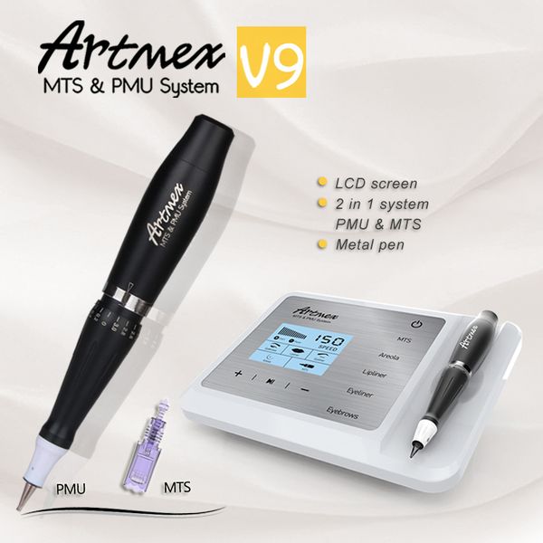 Microneedle MTS Système PMU Micropigmentation Sourcil Tatouage Stylo Maquillage Permanent Cosmétique Artmex V9 Machine Dermapen Facial Mesotherpay Ultima Dr.pen