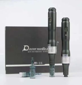 Micronedle Pen E6 met 12 stuks Cartridges Draadloze schoonheid Microneedle Roller Skin Care Kit Home Gebruik Machine
