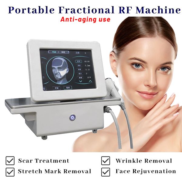 Máquina de belleza fraccional Microneedle Rf Eliminación de acné Tratamiento de cicatrices Dispositivo de rejuvenecimiento facial Diseño portátil