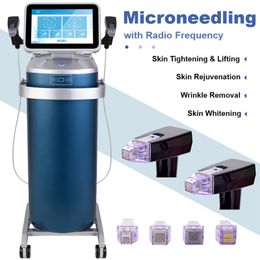 Microoneedle RF Regener Regeneration Face Lift Équipement Gold RF Rf Crystal Repoval Acné Marques de cicatrice Machine de beauté Remover avec 2 poignées