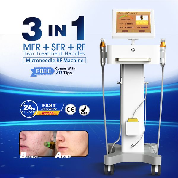 Sistema de microagujas rf, tratamiento de cicatrices de acné, microaguja fraccional rf, máquina de masaje antiarrugas, uso en salón