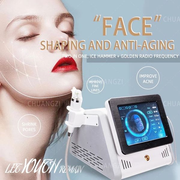 Microneedling 2 en 1 Equipo de belleza multifuncional RF con máquina de martillo frío Estiramiento facial Eliminador de estrías Belleza antienvejecimiento