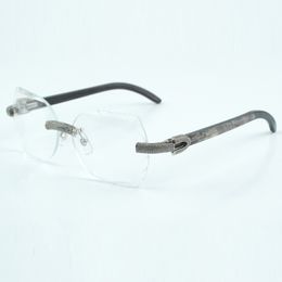 Diamante micropavado y lente transparente de corte 8300817 Tamaño de la pierna de búfalo de textura negra natural 60-18-140 mm