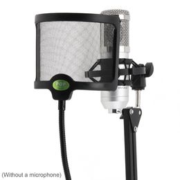 Microfoonpopfilter Flexibel windscherm Blowout Preventie Net Metaal Ruisreductie Negeval Microfoon Wind Dichtschild