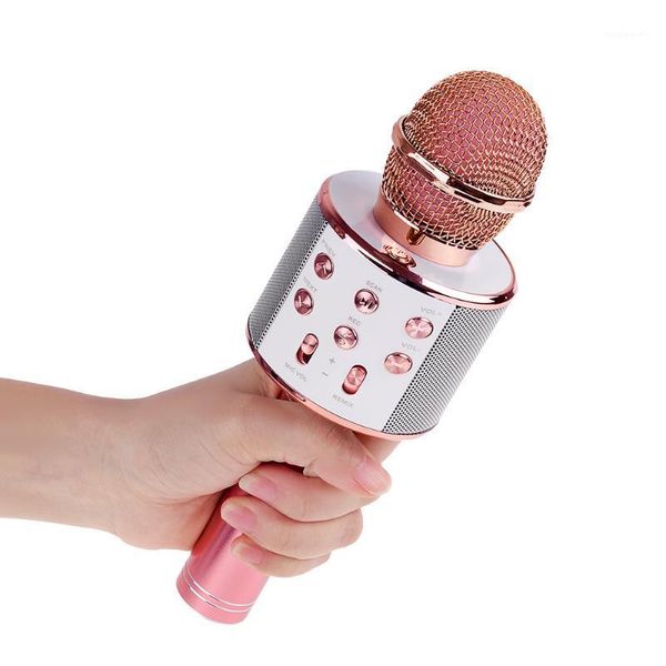 Microphone Professionnel Bluetooth Sans Fil Karaoké Haut-Parleur Lecteur De Musique Chant Micro Enregistreur Microphone À Main Micro KTV 1800Mah1