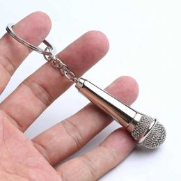 Microfoon Singer Rapper Muziek Lover Rock N Roll BFF Best Friends Bag Charm Hanger Sleutelhanger Muziek Sieraden Geschenken Microfoon Sin G1019