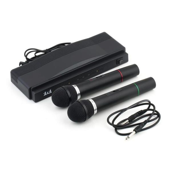 Système de microphone de livraison gratuite Professionnel sans fil double portable 2 x récepteur de micro vente en gros Tssvt