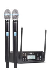Micrófono inalámbrico GMARK GLXD4 Sistema profesional UHF micrófono dinámico Frecuencia automática 80M Party Stage Host Church Microphones1085740