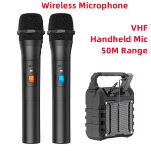 Microphones 1 / 2pcs Microphone sans fil 2 canaux VHF Mic de poche