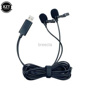 Micrófonos 1.5m 2m Micrófono Lavalier USB USB Micrófono Micrófono Micrófono USB Lavalier Estereo Izquierda y CANALES VOCALES DERECHO MIC 240408