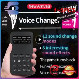 Microphones 1 ~ 5pcs Nouveau changeur vocal Mini Portable 8 Modulateur de modification vocale avec fonctions vocales réglables Carte son sur ordinateur téléphonique micro