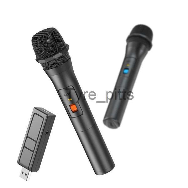 Microphones 1 paire de kits de système de microphone sans fil VHF Récepteur USB Microphone de karaoké portable Home Party Smart TV Haut-parleur Singing Mic x0717