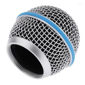 Microphones 1 Pièce Microphone Pièces à Faire Soi-Même Accessoire Remplacement Tête Maille Acier Bleu Pour
