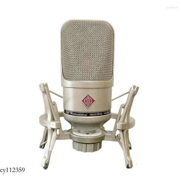 Micrófonos 107 Kit profesional de condensador de micrófono con micrófono de montaje gratuito para grabación de juegos Canto Podcast Living