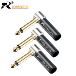 Microfoons 10 stks 1/4 Telefoonjack Ulance Connector Rechthoek 6,35 mm Jack Microfoonluidspreker Mono Gold Golde audioverplug