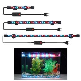 Microfoons 1858 cm EU/US Plug Aquarium Light RGB LED Waterdichte vissentankclip Licht onderdrukken Decor Lighting Plant Grow Lamp 90260V