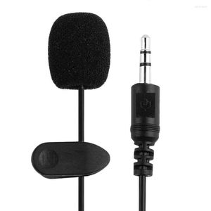 Microphones 1PC voiture Audio Microphone 3.5mm pince Jack prise micro stéréo Mini filaire externe Lavalier pour PC portable 1.5M