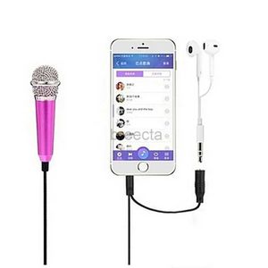 Microphones 1pc Mini Portable Stéréo Studio Mic KTV Karaoke Mini microphone pour téléphone portable ordinateur portable PC Bureau de petite taille Mic 240408