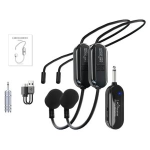 Microphones 2.4g Tête montée sur fil Lavalier Microphone Set émetteur Récepteur pour l'amplificateur Guide des visites d'enseignement de l'enceinte de haut-parleur de l'amplificateur