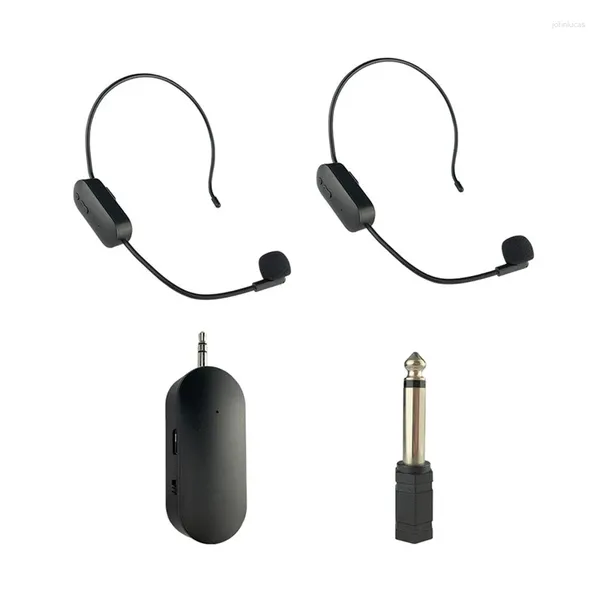 Micrófonos 2.4G Conjunto de micrófono Lavalier inalámbrico montado en la cabeza Piezas de repuesto Accesorios Transmisor con receptor para altavoz de voz