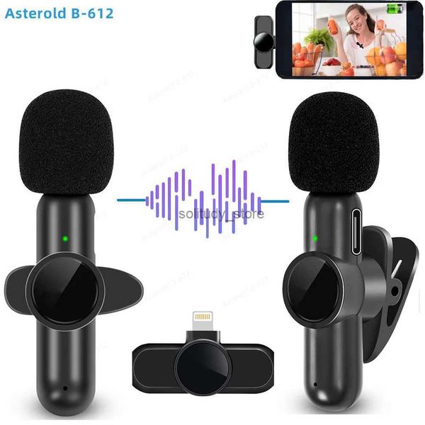 Microphones 2.4G Wireless Lavali Microphone Noise annulation pour l'enregistrement audio et vidéo sur iPhone / iPad / Android / Xiaomi / Samsung Live Game MICQ2