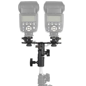 Micrófonos 2 Monturas de zapata Soporte de flash de cámara Soporte de paraguas Soporte para Canon Nikon Sony Speedlite Monitor Micrófono Monitor Videocámara x0717