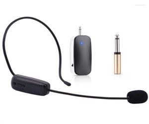 Micrófonos 2 en 1 Micrófono inalámbrico UHF de mano Micrófono profesional para la cabeza Volumen del micrófono para la enseñanza del habla