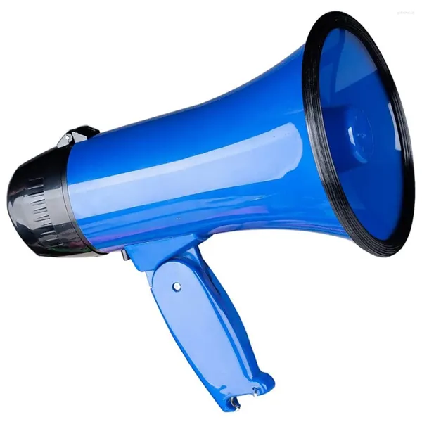 Micrófonos 25 WaCompact Megáfono Altavoz PA Bullhorn - Con sirena incorporada Grabadora de voz Abridor de botellas Azul